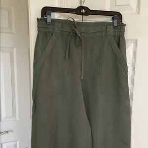 Loft wide leg olive green high waist pants